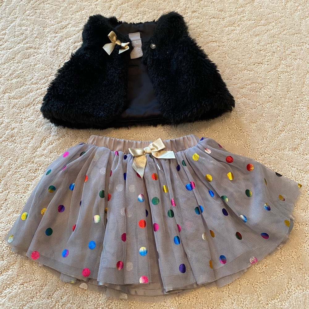 Tahar Fur Vest and Skirt